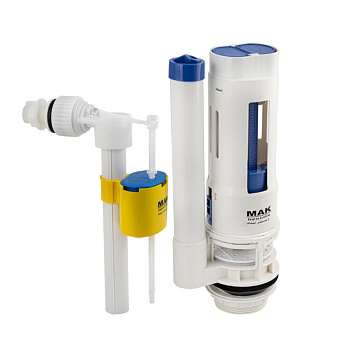 Комплект для бачка унитза впускной боковой и выпускной клапан 2 кнопки MAK 